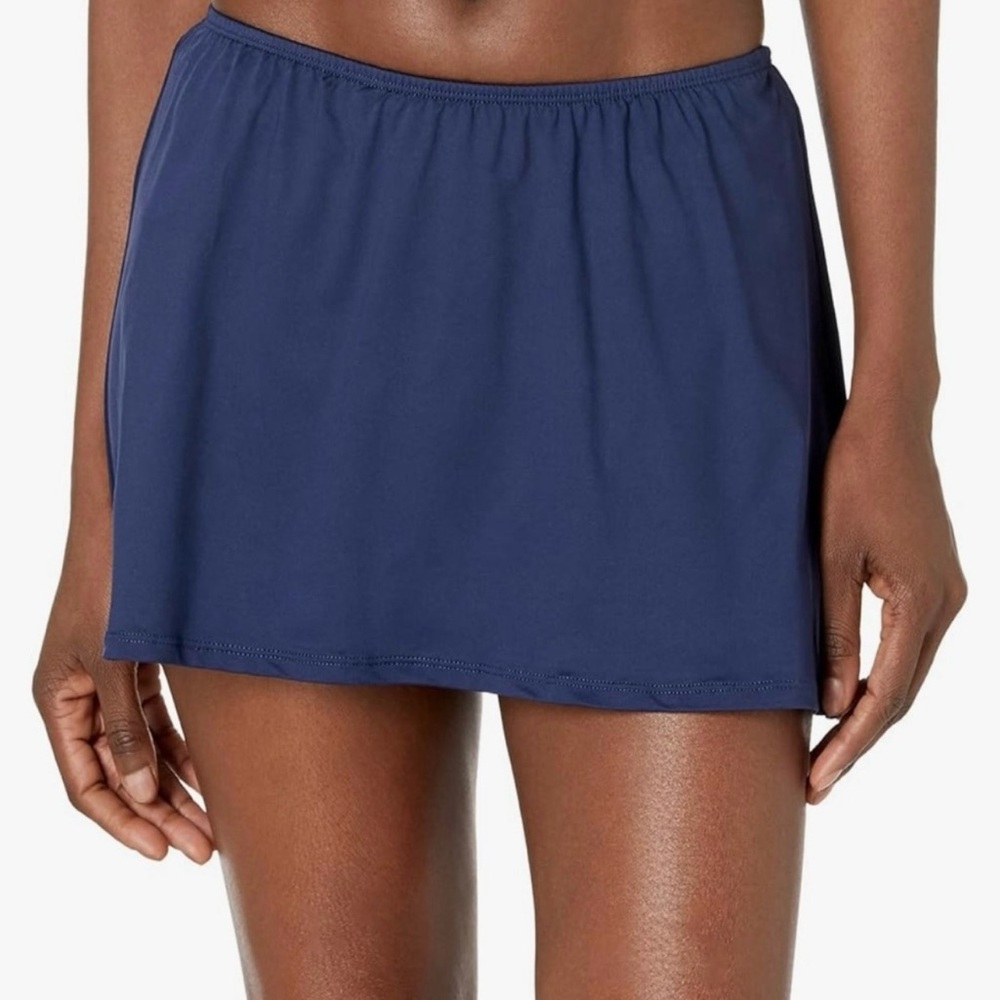 NWT 24th & Ocean Solid Skirted Hipster Bikini Swimsuit Bottom‎ in Midnight